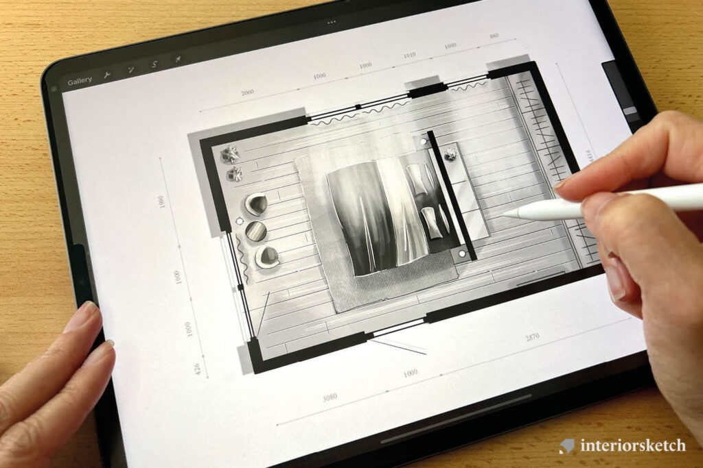 Cursus interieur tekenen iPad Procreate